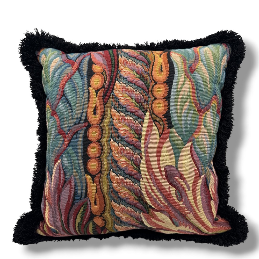 Tapestry Throw Pillow Double‎ Sided 18" Multicolor Boho Fringe Accent
